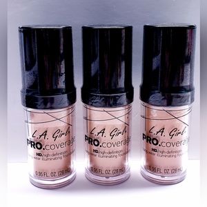 L.A. Girl Pro Coverage Longwear Illuminating Foundation,GLM643- PORCELAIN(3pack)